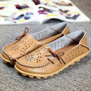 Khaki Leather Loafers
